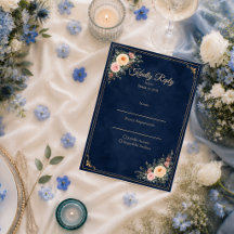 Elegante Navy Hoek Bloemige Bruiloft