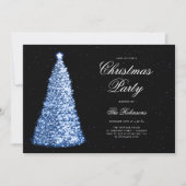 Elegante Navy Kerstboom Uitnodigen Programma Menu (Voorkant)