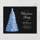 Elegante Navy Kerstboom Uitnodigen Programma Menu (Voorkant)