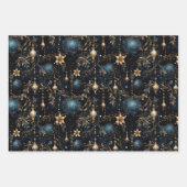 Elegante Navy Kerstmis Inpakpapier Vel (Voorkant 3)