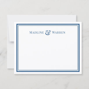 Elegante Navy Rand Persoonlijke Notitiekaart Voor Notitiekaartje