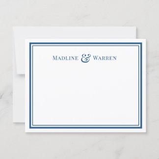 Elegante Navy Rand Persoonlijke Notitiekaart Voor Notitiekaartje