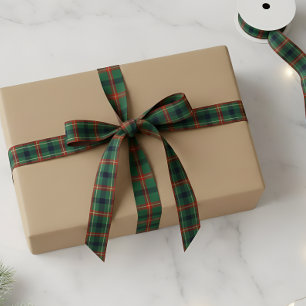 Elegante Navy Rood & Groen Tartan Plaid Kerstmis Lint