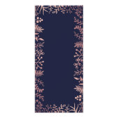 Elegante Navy & Roos Gold Floral Wedding Menu (Achterkant)