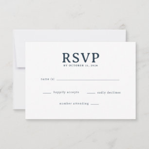 Elegante Navy RSVP-kaart RSVP Kaartje