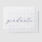 Elegante Navy Script Custom Afstuderen Overlay Vellum Uitnodigingen (Offset (Uitnodiging))