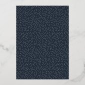 Elegante Navy Stippen Folie Uitnodiging (Achterkant)