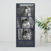Elegante Navy Trouwfoto booth strook frame  Save The Date (Staand voorkant)