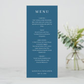 Elegante Navy typografisch menu (Staand voorkant)