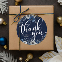 Elegante Navyblauw en Zilveren Bloemenprint