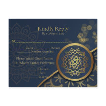 Elegante Navyblauwe en Gouden Persoonlijke Trouwka