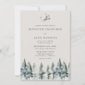 Elégante neige hivernale | Faire-part de mariage d (Devant)