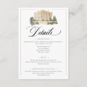 Elegante neoklassieke scènes bruiloft informatiekaartje (Voorkant)
