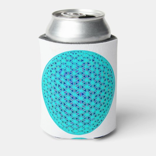 Elegante neonblauwe blauwgroen levensbloem blikjeskoeler (Blikje Achterkant)