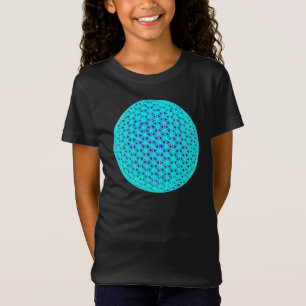 Elegante neonblauwe blauwgroen levensbloem t-shirt