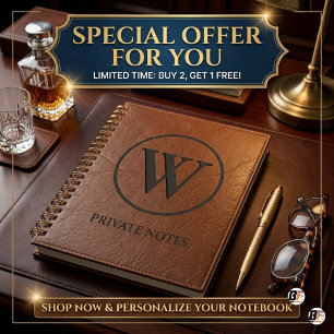 Elegante nep-bruinleren custom monogram planner