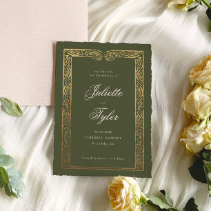 Elegante Nep Folie Huwelijk Save The Date Kaart