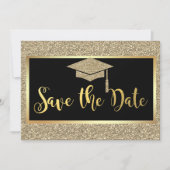 Elegante Nep Gouden Glitter Afstudeer Save The Dat Save The Date (Voorkant)