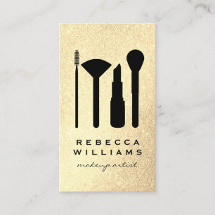 Elegante nep gouden glittermake-upset visitekaartje