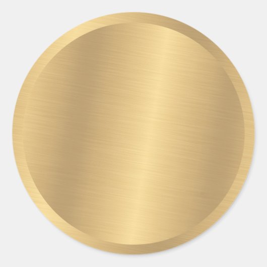Elegante nep gouden metalen uitstraling lege sjabl ronde sticker (Voorkant)