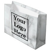 Elegante nep-witmarmeren sjabloon voor bedrijfslog groot cadeauzakje (Voorkant Gekanteld)