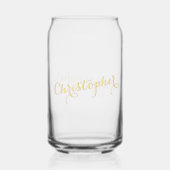 Elegante Nepgoud Calligrafie Script Chic Monogram Blikvorm Glas (Achterkant)