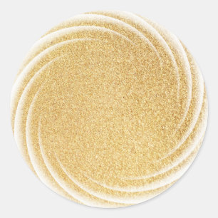 Elegante nepgoud glinster lege sjabloon glamour ronde sticker