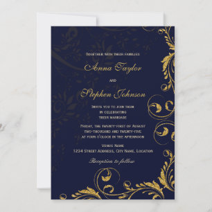 Elegante nepgoud glinsterende bloemrijke krullen n kaart
