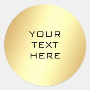 Elegante nepgouden sjabloon Voeg uw tekst toe Tren Ronde Sticker