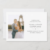 Elegante net getrouwd foto bruiloft aankondiging (Achterkant)