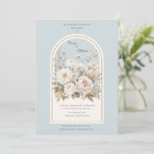 Elegante Neutral Floral Arch bruiloft uitnodiging (Staand voorkant)