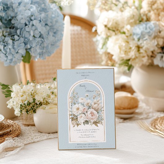 Elegante Neutral Floral Arch bruiloft uitnodiging