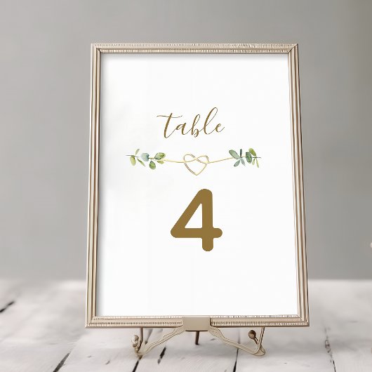 Elegante Neutral Greenery Trouwtafel Nummer Kaart