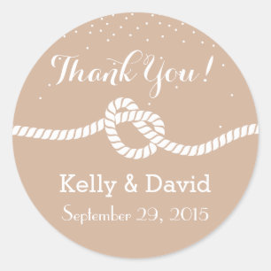Elegante Neutral Knot Wedding Favor Stickers