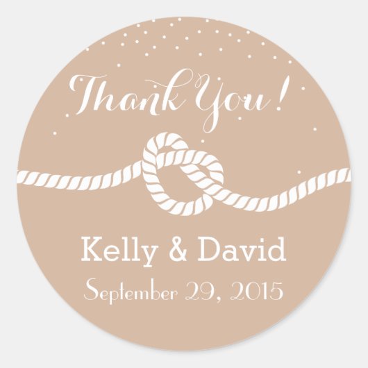 Elegante Neutral Knot Wedding Favor Stickers (Voorkant)