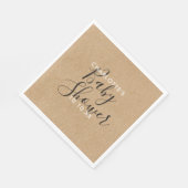 Elegante neutrale baby shower roestige script servet (Hoek)