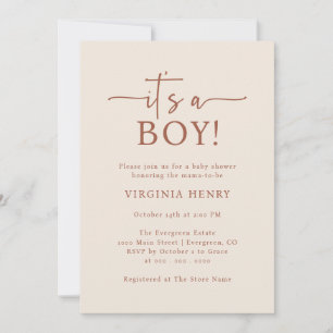 Elegante neutrale babyshower uitnodiging