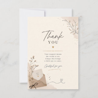 Elegante Neutrale Botanische Bedankkaart