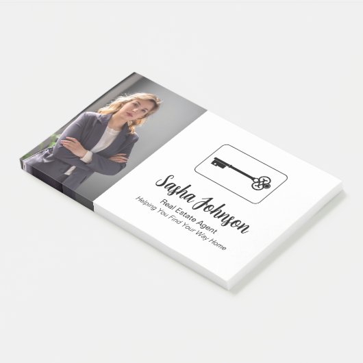 Elegante Neutrale Foto QR Code Vastgoed Post-it® Notes (Schuin)