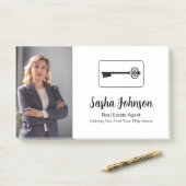 Elegante Neutrale Foto QR Code Vastgoed Post-it® Notes (Op bureau)
