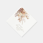 Elegante neutrale herfst bloem bruiloft borrel servet (Hoek)