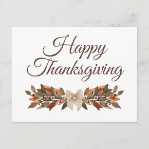 Elegante neutrale “Prettig Thanksgiving” briefkaar Feestdagenkaart