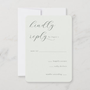 Elegante Neutrale RSVP Kaart
