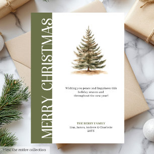 Elegante neutrale tinten minimalistische kerstkaar feestdagenkaart