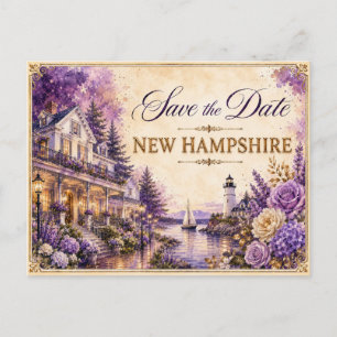 Elegante New Hampshire Save the Date Trouwuitnodig Briefkaart