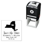 Elegante New York State Map Bruiloft Save the Date Zelfinktende Stempel (In situ)
