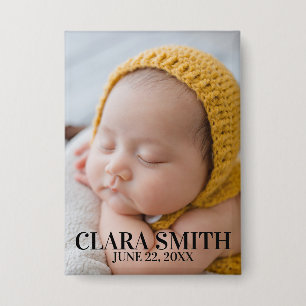 Elegante nieuwe baby aankondiging button