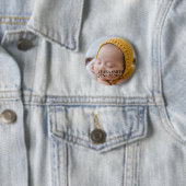 Elegante nieuwe baby aankondiging ronde button 5,7 cm (In situ)