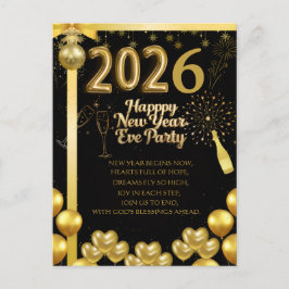 Elegante Nieuwjaarsfeest Uitnodigingskaart Briefkaart