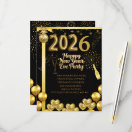 Elegante Nieuwjaarsfeest Uitnodigingskaart RSVP Kaartje